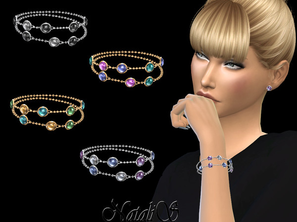 Sims 4 Mixed gemstones bracelet by NataliS at TSR