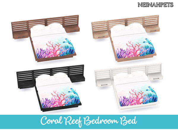 Sims 4 Coral Reef Bedroom Collection Pt 1 by neinahpets at TSR