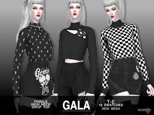 Sims 4 GALA High neck Top by Helsoseira at TSR