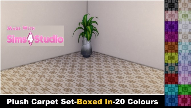 Sims 4 Plush Carpet Set Boxed In 20 Colours by wendy35pearly at Mod The Sims