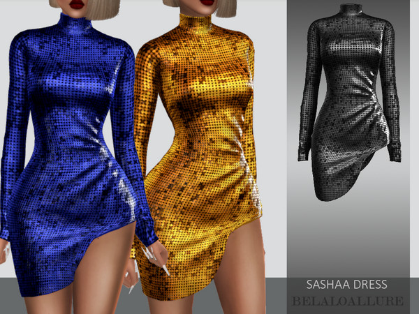 Sims 4 Sashaa dress by Belaloallure at TSR