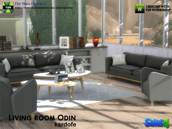 Sims 4 Living room Odin by kardofe at TSR