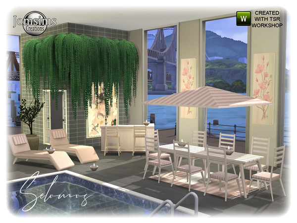 Sims 4 Selomos Garden Dining room by jomsims at TSR
