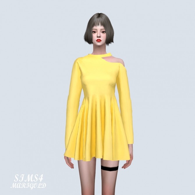 Sims 4 Unbalance Flare Mini Dress (P) at Marigold