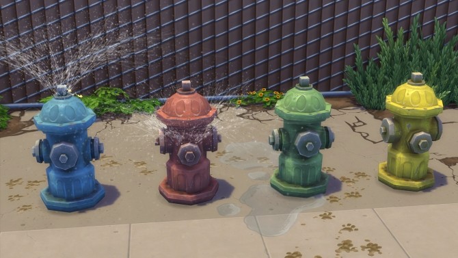 Sims 4 Functional Broken Fire Hydrants by K9DB at Mod The Sims