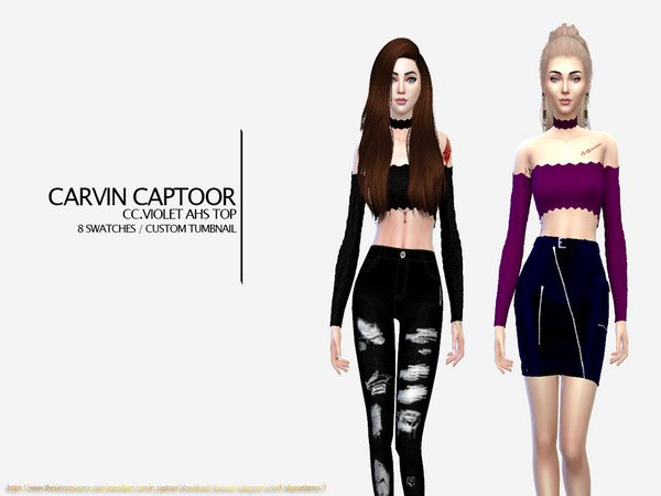 Sims 4 Violet AHS Top by carvin captoor at TSR
