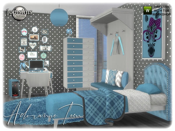 Sims 4 Adoranie teen bedroom by jomsims at TSR