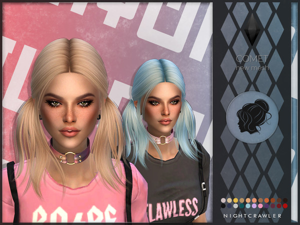 Sims 4 Comet hair by Nightcrawler at TSR