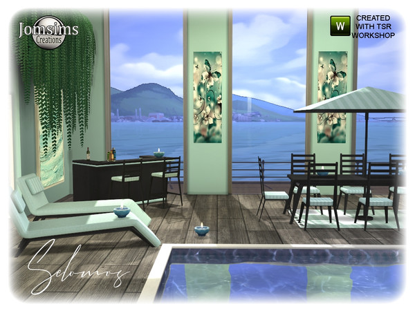 Sims 4 Selomos Garden Dining room by jomsims at TSR