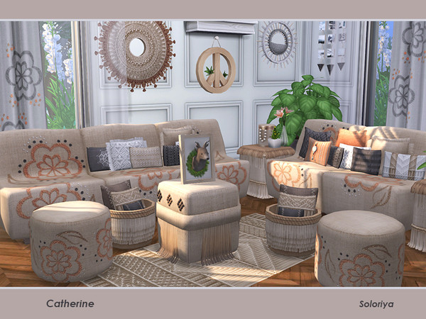Sims 4 Catherine livingroom by soloriya at TSR