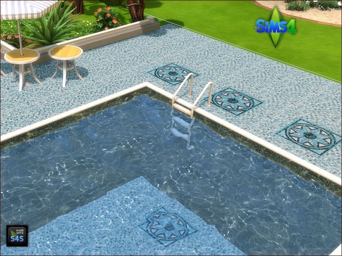 Sims 4 Pool tiles for walls and floors by Mabra at Arte Della Vita