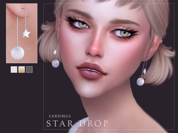 Sims 4 Star Drop Earrings by Screaming Mustard at TSR