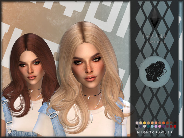 Sims 4 Trouble hair by Nightcrawler at TSR