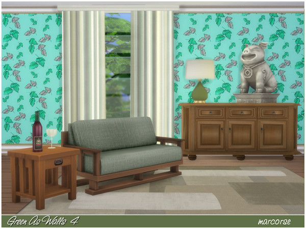 Sims 4 Green As Walls by marcorse at TSR