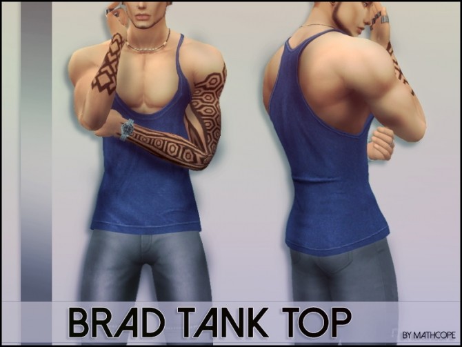 Sims 4 Brad tank top by Mathcope at Sims 4 Studio