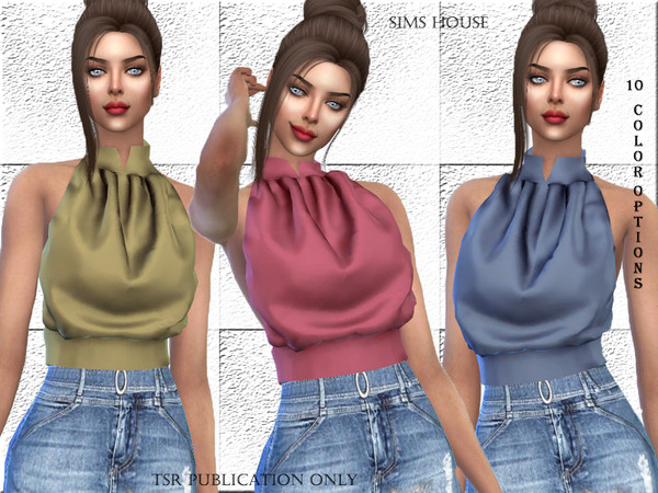 Sims 4 Pleated blouse by Sims House at TSR