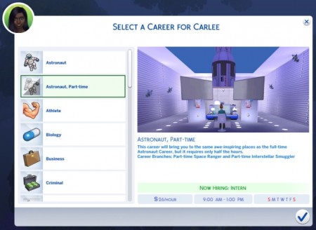 Part-time Astronaut Career by Arialyx at Mod The Sims