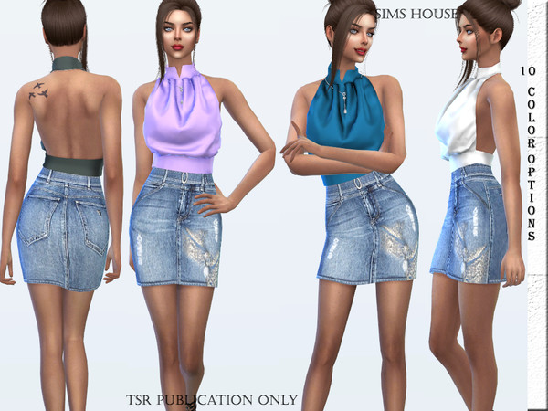 Sims 4 Pleated blouse by Sims House at TSR