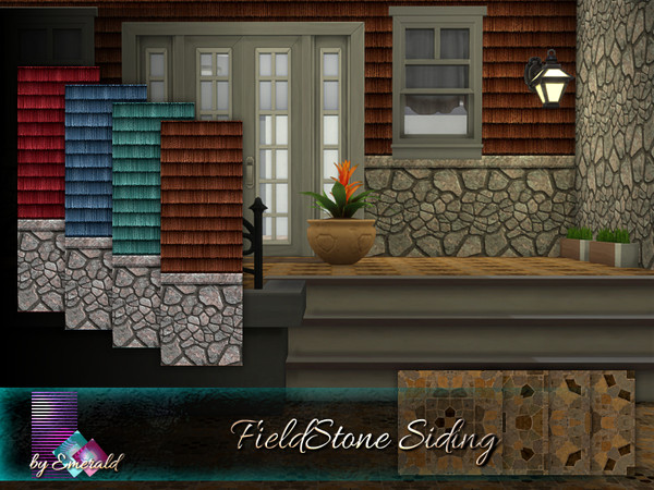 Sims 4 Field Stone Siding by emerald at TSR
