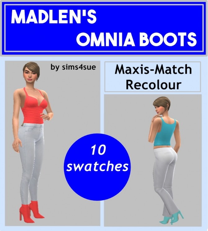 Sims 4 MADLEN’S OMNIA BOOTS RECOLOUR at Sims4Sue