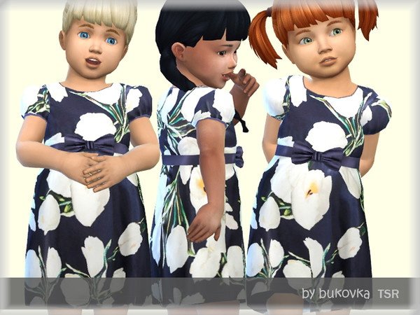 Sims 4 Tulips Dress by bukovka at TSR
