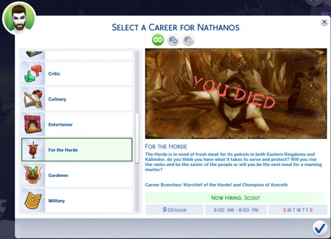 Sims 4 For The Horde Career Path (Base Game) by N.Blightcaller at Mod The Sims