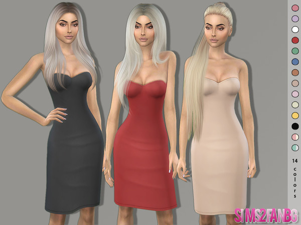 Sims 4 381 Classic Midi Dress by sims2fanbg at TSR