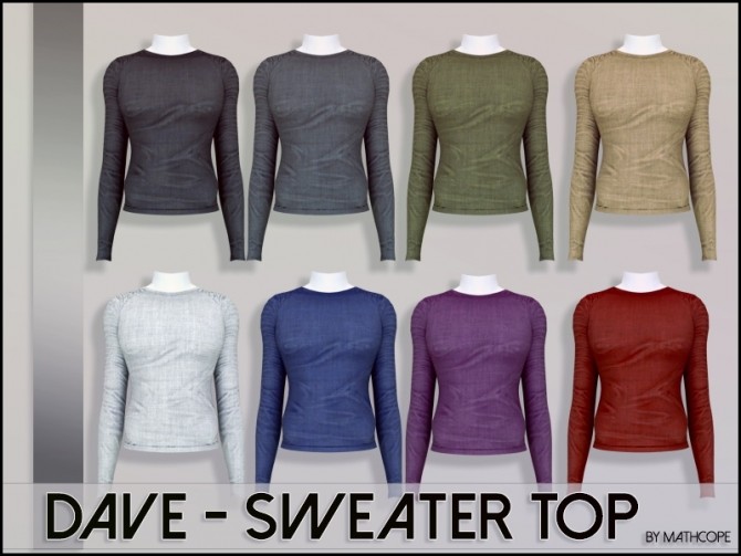 Sims 4 Dave sweater top by Mathcope at Sims 4 Studio