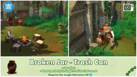 Broken Jar as Trash Can by Bakie at Mod The Sims