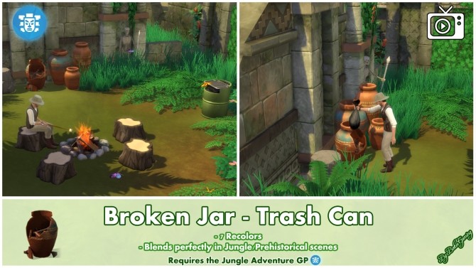 Sims 4 Broken Jar as Trash Can by Bakie at Mod The Sims
