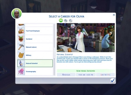 Natural Scientist Career (from TS2) by Dero at Mod The Sims