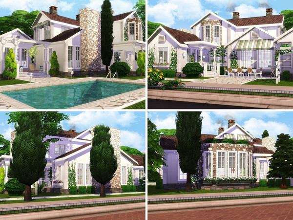 Sims 4 Suburban Pearl house by MychQQQ at TSR