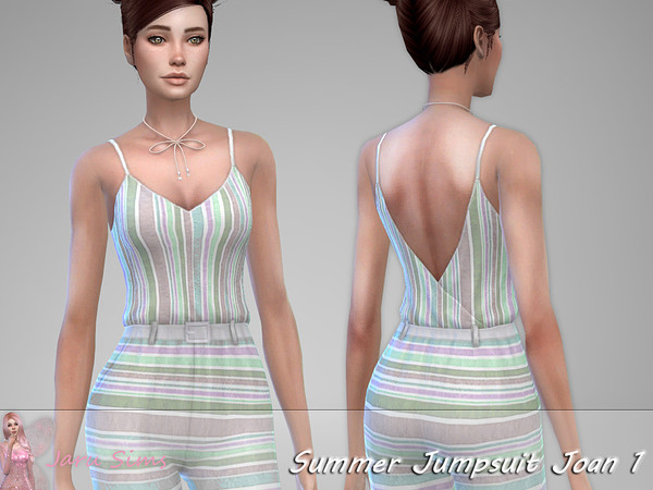Sims 4 Summer Jumpsuit Joan 1 by Jaru Sims at TSR