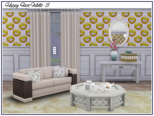 Sims 4 Happy Face Walls by marcorse at TSR