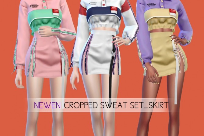 Sims 4 Cropped Sweat Set Top at NEWEN