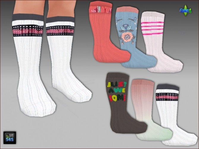 Sims 4 Dresses and high socks for toddler girls by Mabra at Arte Della Vita