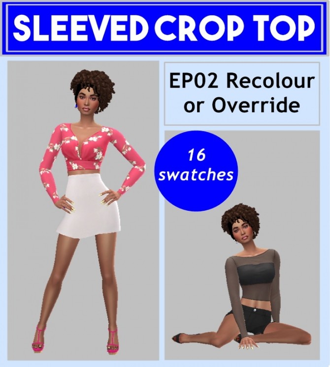 Sims 4 EP02 SLEEVED CROP TOP at Sims4Sue