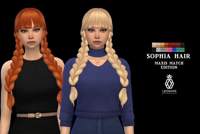 Sims 4 Sophia Hair MM (P) at Leo Sims