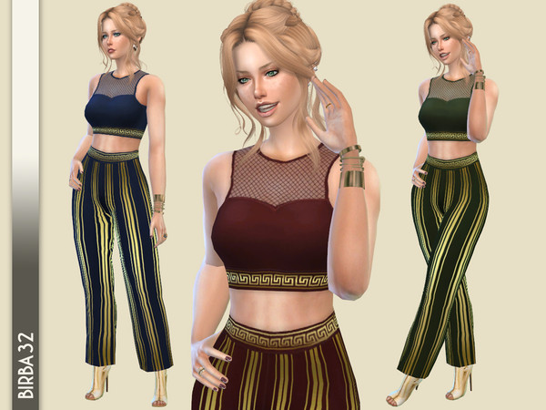 Sims 4 ViLine Top and Pants by Birba32 at TSR