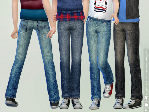 Sims 4 Casual Jeans for kids 02 by lillka at TSR
