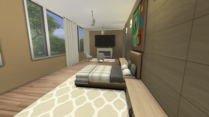 Sims 4 White Y one story home by Augustas at Mod The Sims
