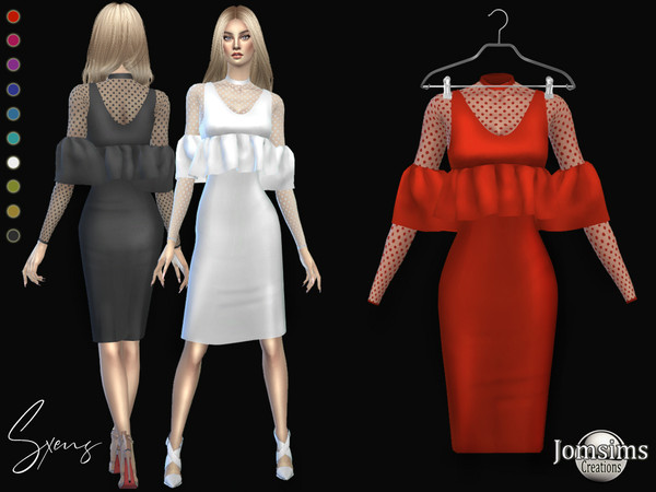 Sims 4 Sxens dress by jomsims at TSR