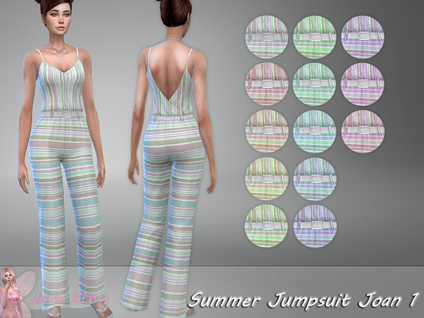 Sims 4 Summer Jumpsuit Joan 1 by Jaru Sims at TSR