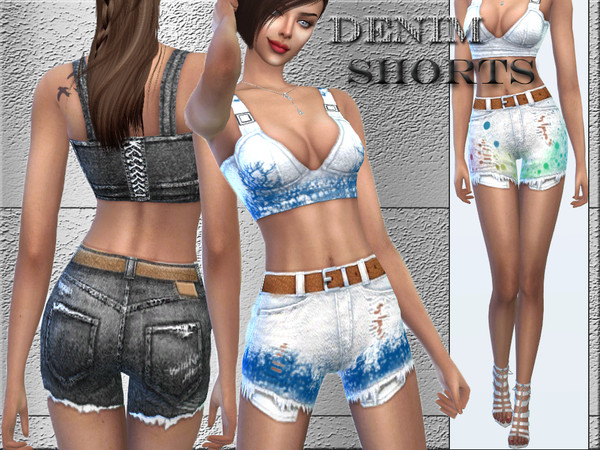 Sims 4 Denim shorts by Sims House at TSR