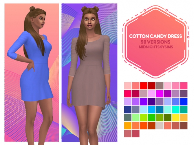 Avalon, Rosa and Cotton Candy dress recolors at Midnightskysims » Sims ...