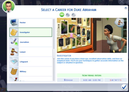 Investigator Career (P) at Sims_Lover
