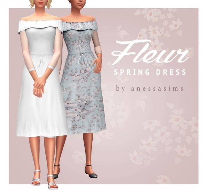 Sims 4 Fleur spring dress at Anessa Sims