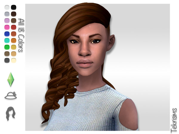 Sims 4 Scorn side shave curly hair by TekriSims at TSR