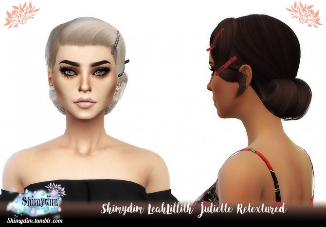 Sims 4 LeahLillith Juliette Hair Retexture Naturals + Unnaturals at Shimydim Sims