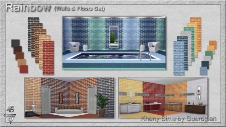 Rainbow set (matching walls and floors) by Guardgian at Khany Sims